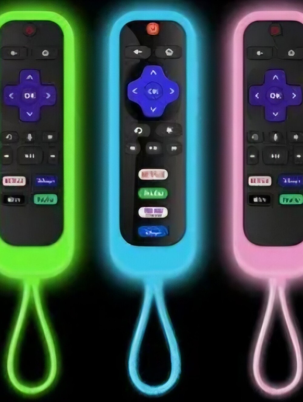 GLOW IN THE DARK REMOTE  SLEEVES SUITABLE FOR MOST RoKu & FIRE TV STICK 3 PC